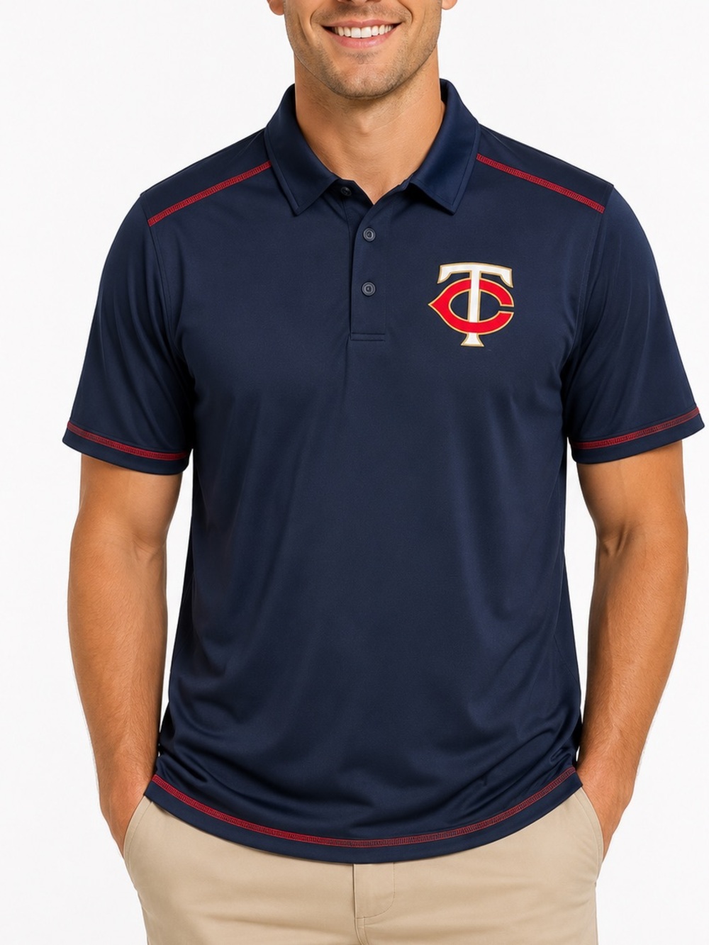 Fanatics men’s Minnesota Twins Primary‎ Logo Polo Shirt size Large Navy MLB nwt